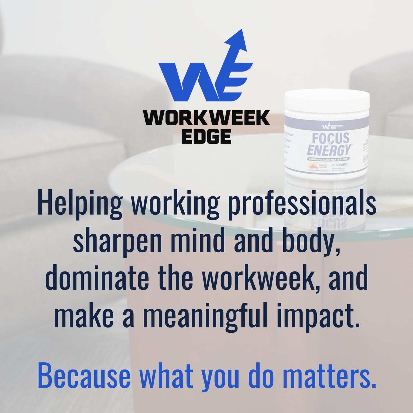 Workweek Edge Focus & Energy Drink Mix Powder – Zero Sugar, 100mg Caffeine + L-Theanine + L-Tyrosine Calm Nootropic Supplement for Steady Focus & Clean Energy – (25 Servings) - Maple Wellness Supplements