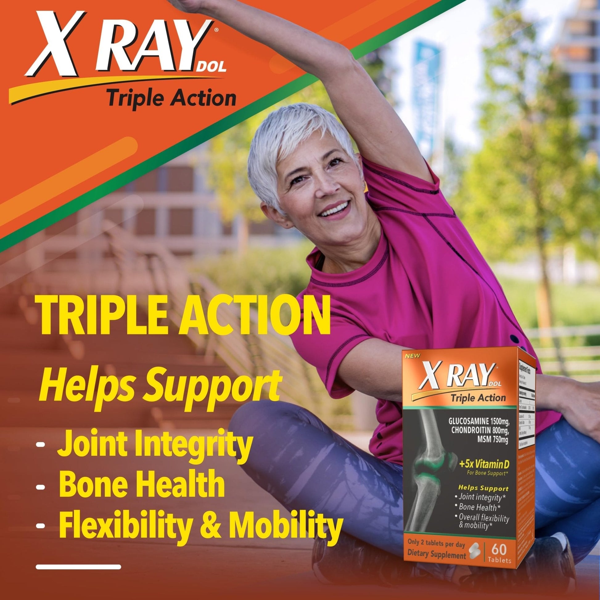 X Ray Dol Triple Action Joint Health Supplement, with 5X Vitamin D, Glucosamine 1500mg - Maple Wellness Supplements