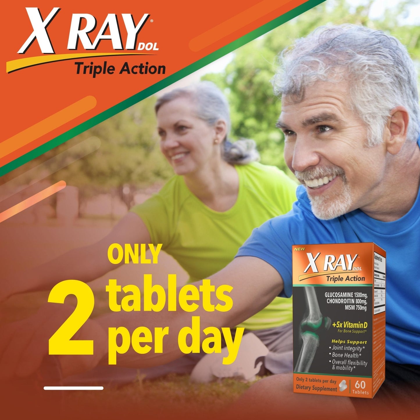 X Ray Dol Triple Action Joint Health Supplement, with 5X Vitamin D, Glucosamine 1500mg - Maple Wellness Supplements