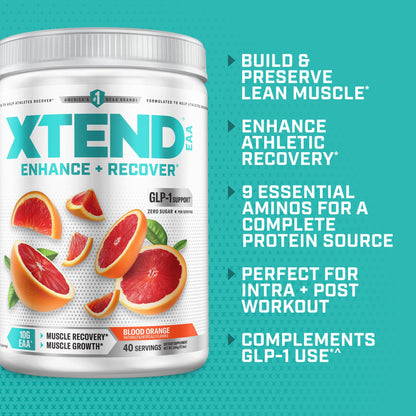 Xtend EAA + BCAA Powder for Muscle Recovery & Lean Muscle Growth, 9 Essential Amino Acids for Intra Workout or Post Workout Recovery, 10g EAAs Per 2 Servings - Maple Wellness Supplements