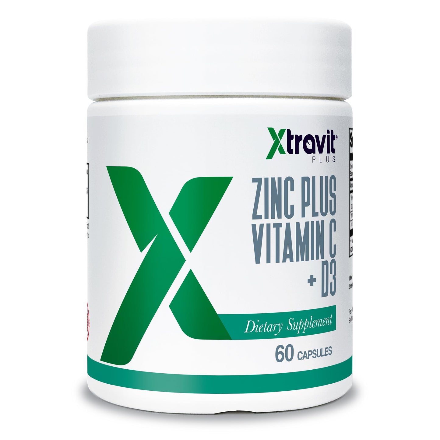 Xtravit Zinc Plus Vitamin C + D3 Supplement – Natural Immune Defense Supplements for Men & Women - May Support Skin, Energy, Bones, & Overall Wellness - Non-GMO, Gluten-Free, No Fillers, 60 Capsules - Maple Wellness Supplements
