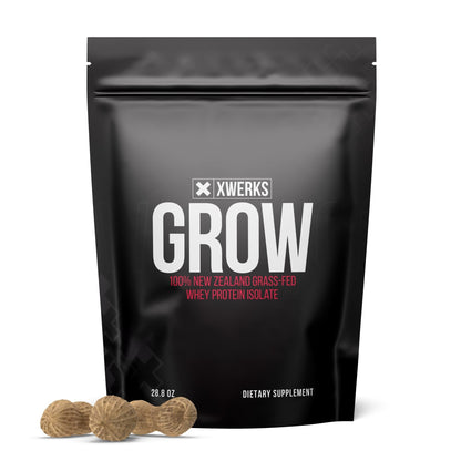 Xwerks Grow 100% New Zealand Grass-Fed Whey Protein - 25g of Pure Isolate Protein - Maple Wellness Supplements