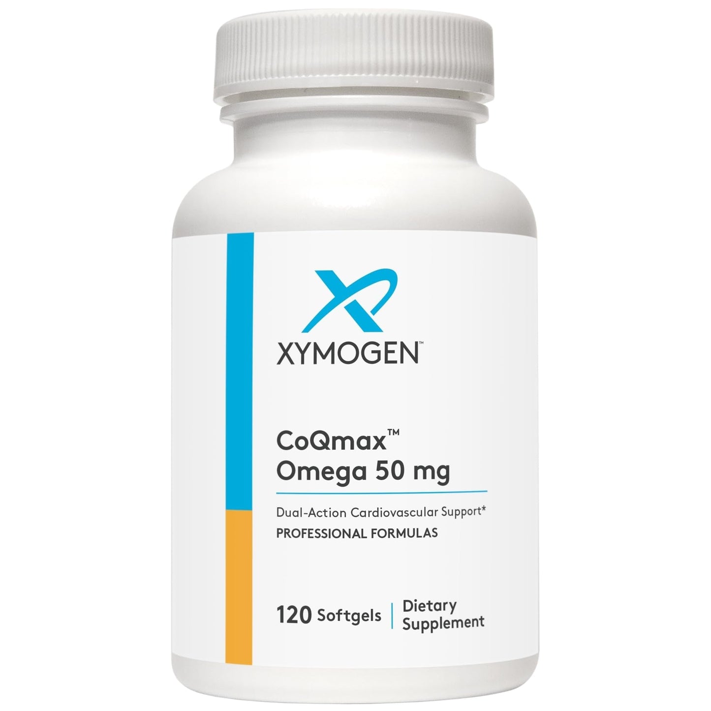 XYMOGEN CoQmax Omega 50 mg - Dual-Action Heart Health Support - CoQ10 Plus Fish Oil Omega-3 - MaxSimil Monoglyceride EPA DHA - Enhanced Absorption - 120 Softgels - Maple Wellness Supplements