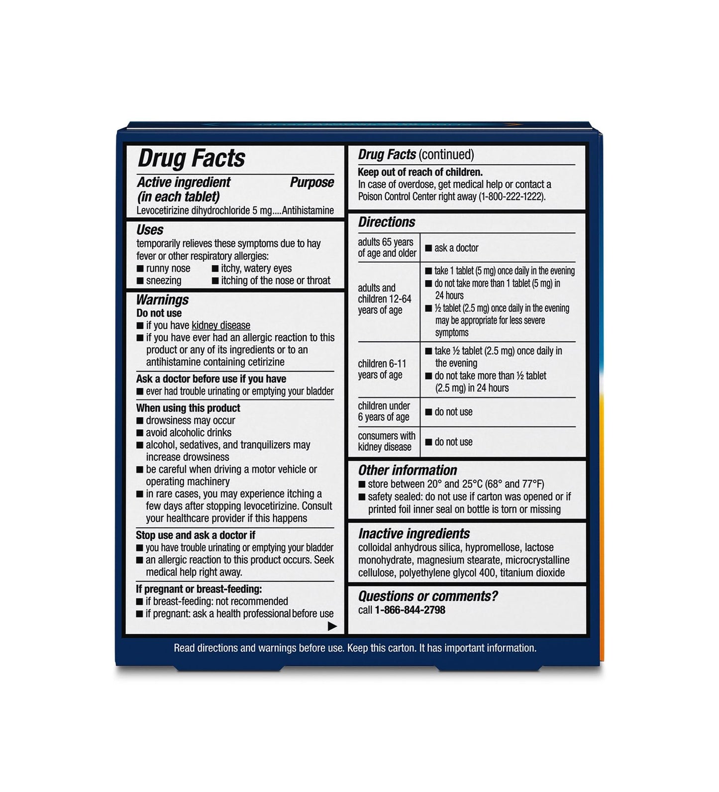Xyzal 24 Hour Allergy Relief Medicine, Original Prescription Strength Antihistamine, Levocetirizine Dihydrochloride Tablets, 5 mg, 90 Count - Maple Wellness Supplements