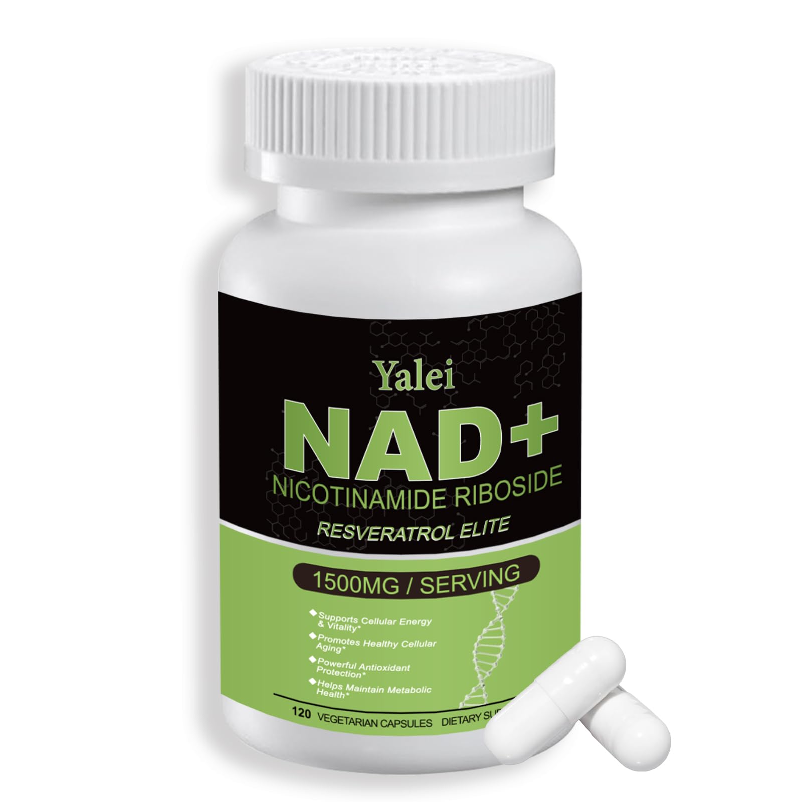 Yalei NAD Resveratrol Supplement 1500mg,120 Veggie Capsules | Liposomal NAD Plus Boosting | Support Cellular Health, Stamina & Healthy Aging for Women & Men | Non-GMO - Maple Wellness Supplements