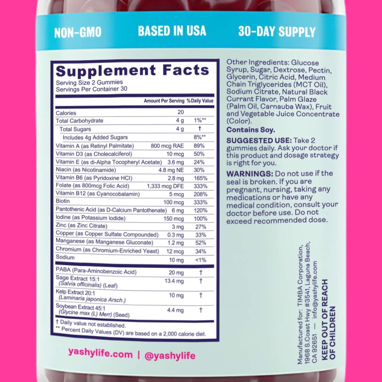 Yashy Gummies for Menopause | Hormone-Free Supplements for Women | Clinically Backed | 30 Servings | Helps Alleviate Hot Flashes, Night Sweats, & Mood Swings | Supports Libido | BlackBerry Flavor - Maple Wellness Supplements