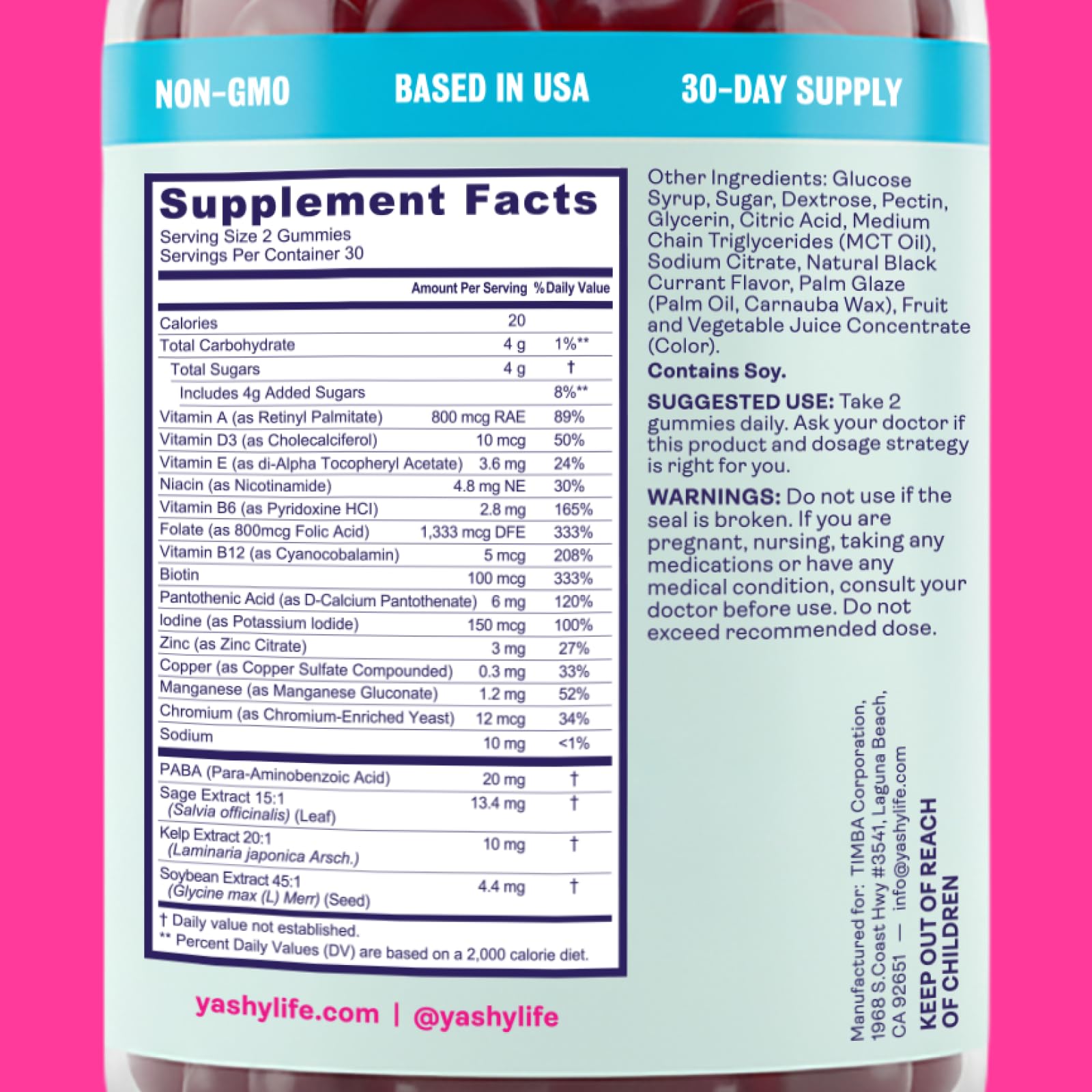 Yashy Gummies for Menopause | Hormone-Free Supplements for Women | Clinically Backed | 30 Servings | Helps Alleviate Hot Flashes, Night Sweats, & Mood Swings | Supports Libido | BlackBerry Flavor - Maple Wellness Supplements