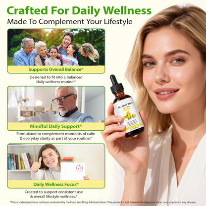 YEMFGQOE St Johns Wort Tincture | Mood Support | Alcohol Free Liquid Extract Drops | Hypericum Perforatum | Vegan, Non-GMO, Gluten Free | 2 fl oz - Maple Wellness Supplements