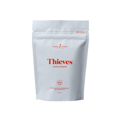 Young Living Thieves Cough Drops | 30 ct | Cinnamon & Menthol Flavor | with Thieves Essential Oil Blend of Lemon, Clove, Eucalyptus, Rosemary, & Peppermint | Sugar Free | Cooling Throat Comfort - Maple Wellness Supplements