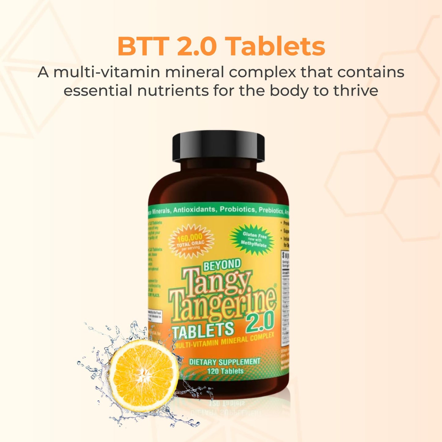 Youngevity Beyond Tangy Tangerine 2.0 Multi-Vitamin & Mineral Complex - Made with Natural & Whole Foods | 160,000 ORAC | 120 Tablets - 2-Pack - Maple Wellness Supplements