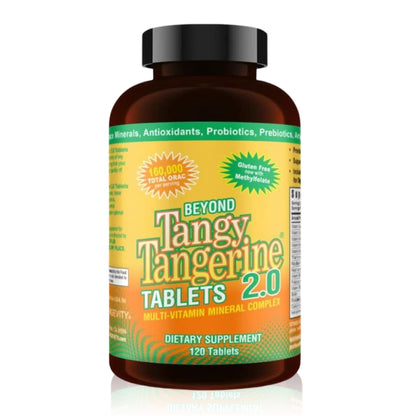 Youngevity Beyond Tangy Tangerine 2.0 Multi-Vitamin & Mineral Complex - Made with Natural & Whole Foods | 160,000 ORAC | 120 Tablets - 2-Pack - Maple Wellness Supplements