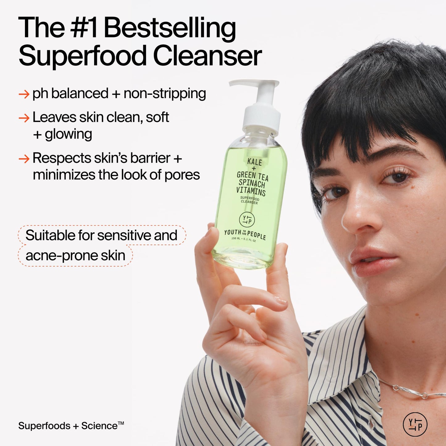 Youth To The People Superfood Facial Cleanser Full Size - Kale + Green Tea Daily Face Wash - Maple Wellness Supplements