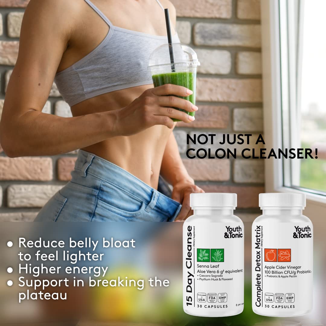 Youth & Tonic Complete Body Detox for Cleanse, Normal Acidity Gut Level and Water - Maple Wellness Supplements
