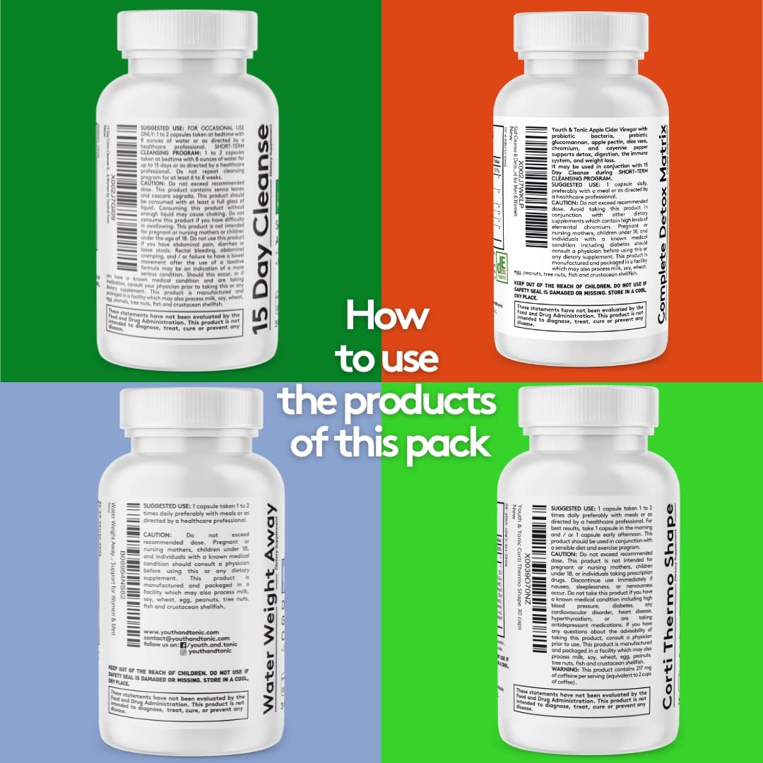 Youth & Tonic CortiThermo Shape Detox Cleanse Kick Off Weight Management - 120 Pills - Maple Wellness Supplements