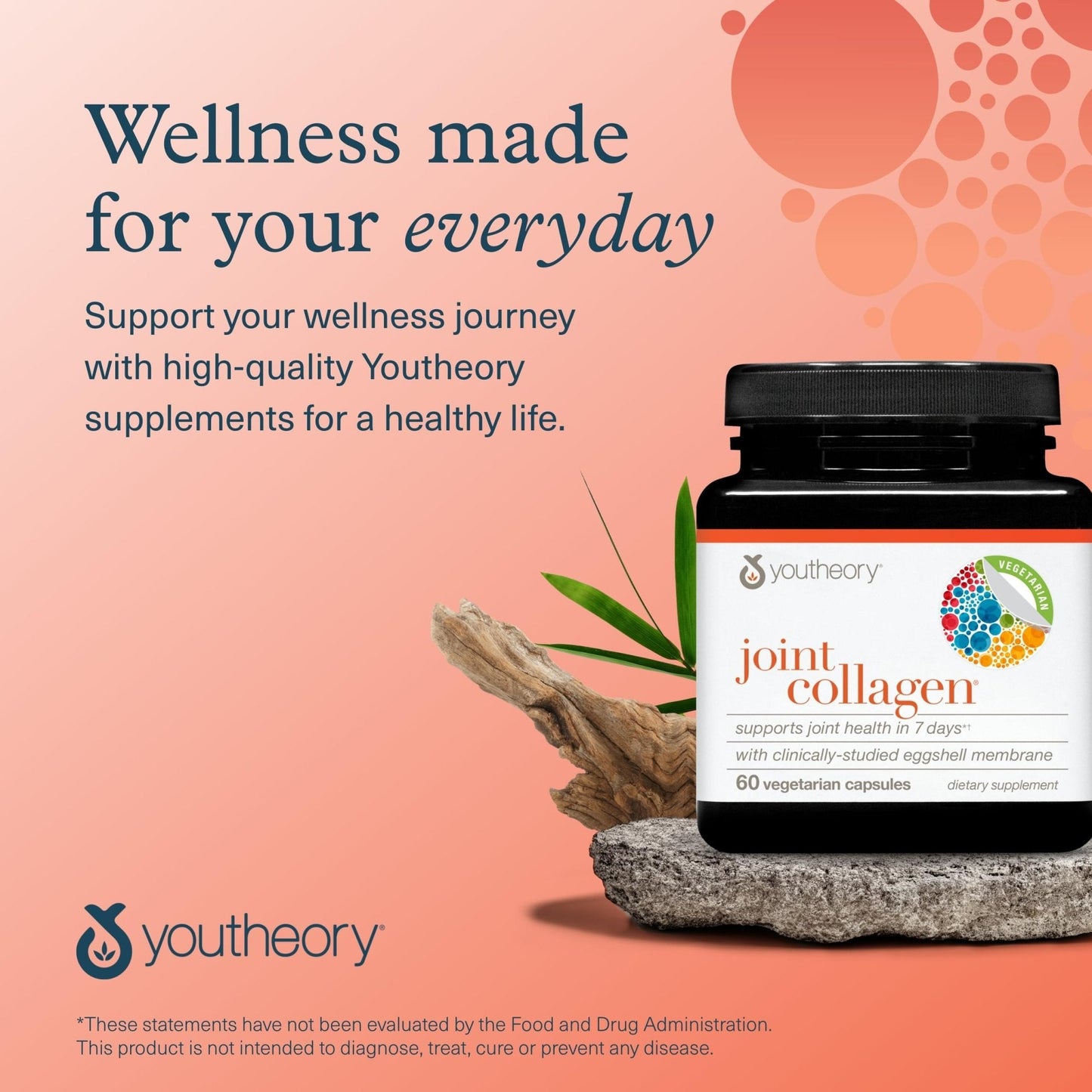 Youtheory Joint Collagen - Vegetarian Collagen Supplement with NEM Eggshell Membrane & Boswellia Extract - Dairy, Soy & Gluten Free - 60 Vegetarian Capsules - Maple Wellness Supplements
