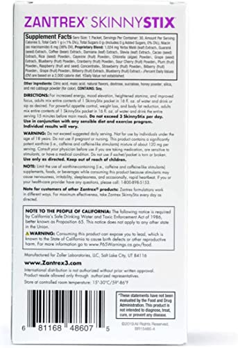 Zantrex SkinnyStix Energy Powder – Increase Energy, Heighten Focus, Boost Mood - Maple Wellness Supplements