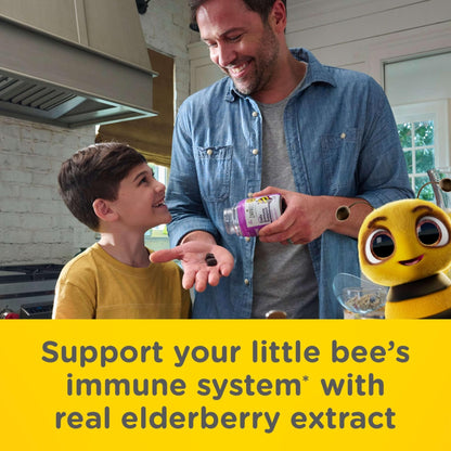 Zarbee’s Kids Elderberry Immune Support Supplement Gummies, Vitamins A C D3 E & Zinc, Elderberry Extract, Gluten & Gelatin Free - Maple Wellness Supplements