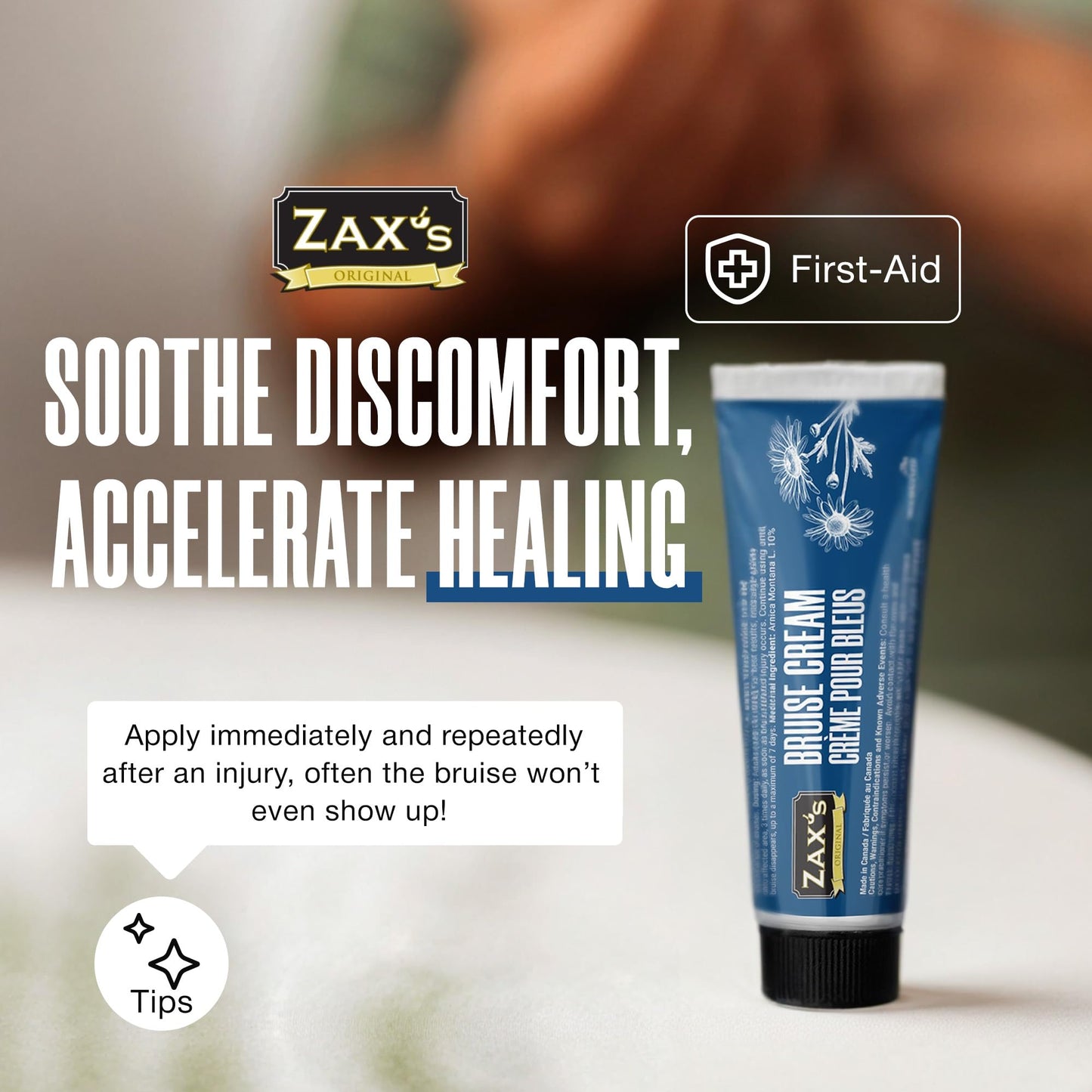 ZAX'S ORIGINAL Bruise Cream - Arnica and Witch Hazel Blend, Gentle on Skin, Plant-Based Ingredients for Skin Care - 28g - Maple Wellness Supplements