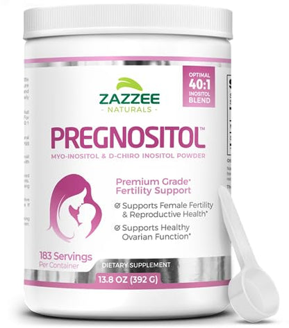 Zazzee PREGNOSITOL Powder, 183 Servings, 6 Month Supply, Premium Myo-Inositol - Maple Wellness Supplements