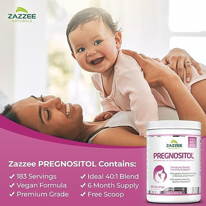 Zazzee PREGNOSITOL Powder, 183 Servings, 6 Month Supply, Premium Myo-Inositol - Maple Wellness Supplements