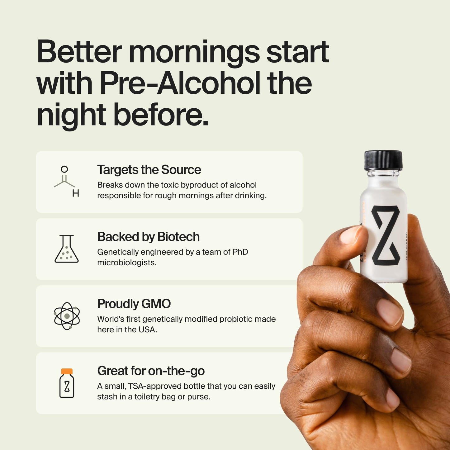 ZBiotics — Feel Better After Drinking, Wake Up Refreshed, Science-Backed, Patented Probiotic for Easier Mornings, Travel-Friendly, 3-Pack of 0.47 Fl Oz Bottles - Maple Wellness Supplements