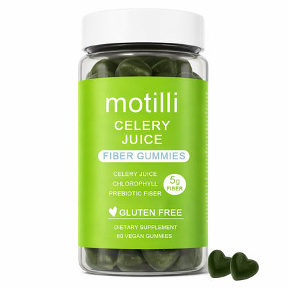 zdiwond Motilli Celery Juice Fiber Gummies, with Prebiotic Fiber and Botanical Ingredients, 60 Count - Maple Wellness Supplements