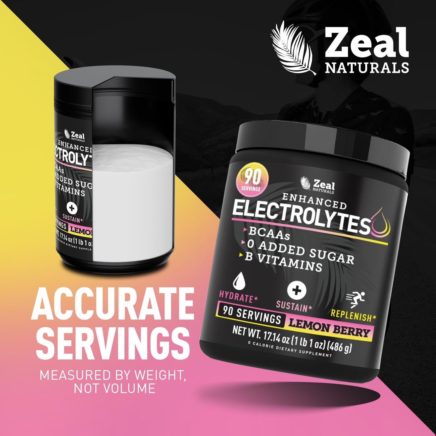 Zeal Electrolyte Powder - 90 Servings | Keto Electrolytes Powder | Zero Sugar, BCAAs, B-Vitamins | Potassium, Zinc, Magnesium - Maple Wellness Supplements