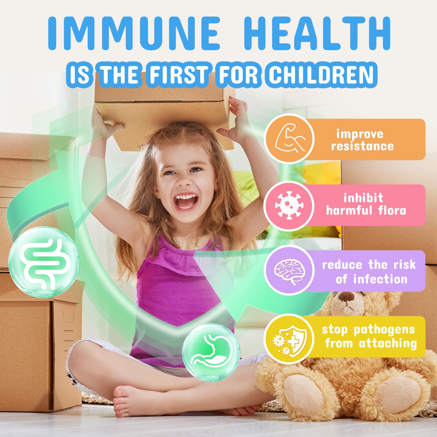 ZEBORA Kids Probiotic & Prebiotics Powder Age 3+ Support Children's Digestive & Immune System with Natural Source, Promotes Constipation Relief, Non-GMO - Maple Wellness Supplements