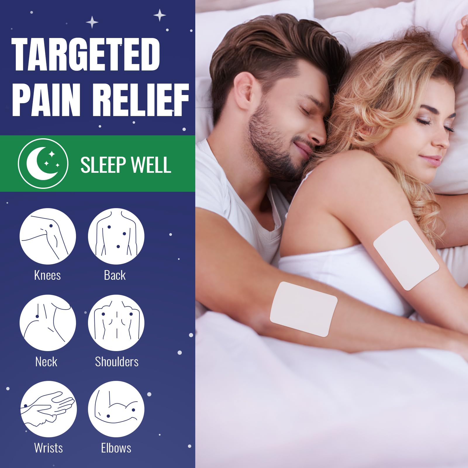 ZEEY 5% Menthol Overnight Pain Relief Patches, French Lavender Oil Pain Patch for Back, Knee, Neck, Shoulders, Joints, Muscle Soreness, Fast Acting, Topical Analgesic, Gel Patch, 3.94" x 2.76", 5Ct - Maple Wellness Supplements