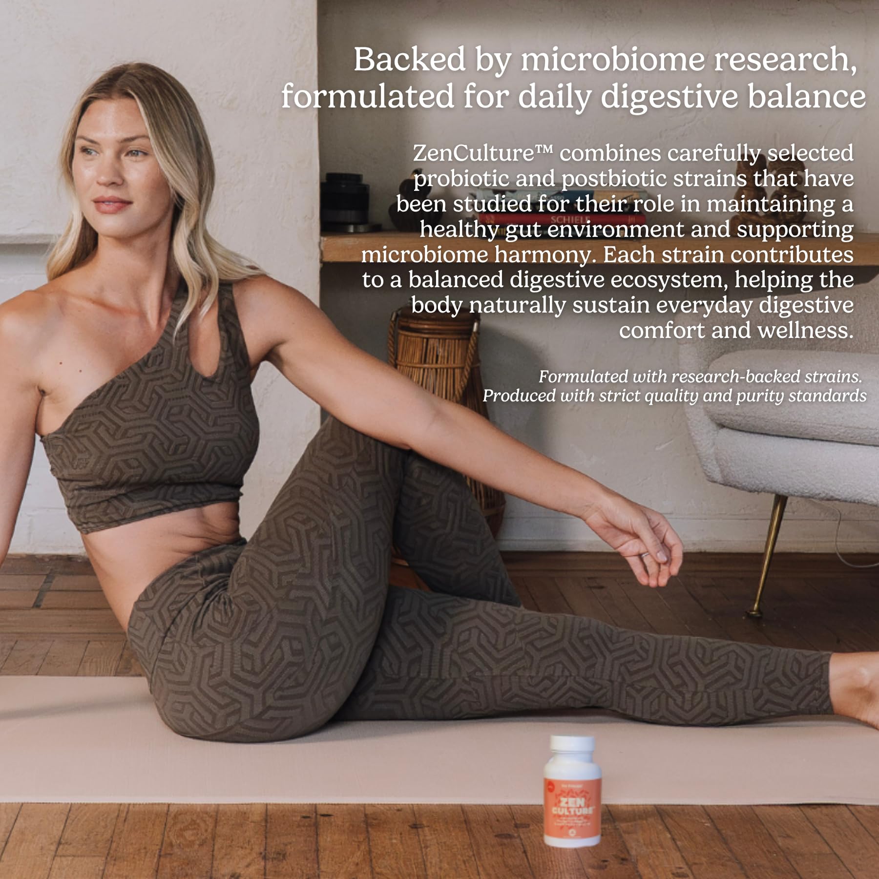 Zen Principle Zenculture™ – 4-in-1 Synbiotic Supplement (Probiotic + Prebiotic + Postbiotic + Digestive Enzymes) with CoreBiome®. Anti Bloating - Maple Wellness Supplements