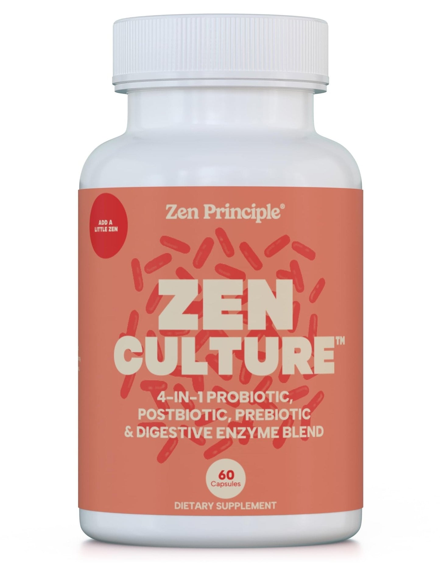 Zen Principle Zenculture™ – 4-in-1 Synbiotic Supplement (Probiotic + Prebiotic + Postbiotic + Digestive Enzymes) with CoreBiome®. Anti Bloating - Maple Wellness Supplements