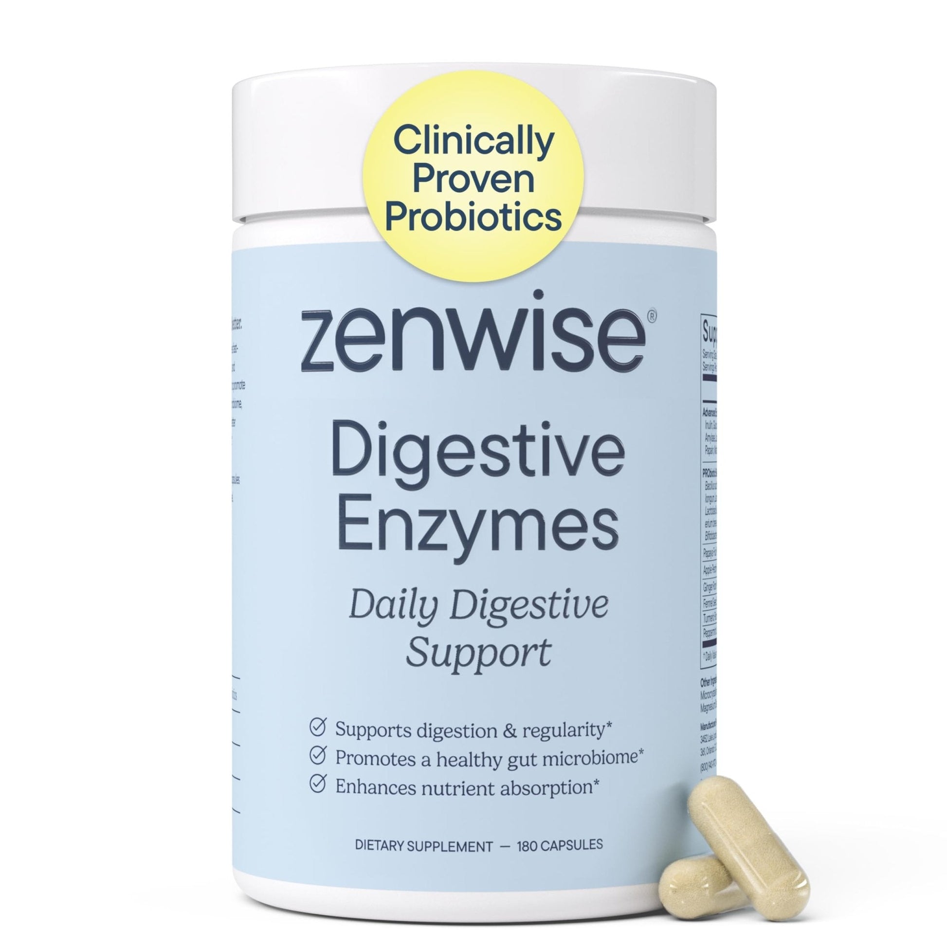 Zenwise Health Digestive Enzymes with Bromelain & Papaya - Multi Enzymes Digestion Supplement with Probiotics & Prebiotics for Gut Health, Gas & Bloating Relief - Maple Wellness Supplements