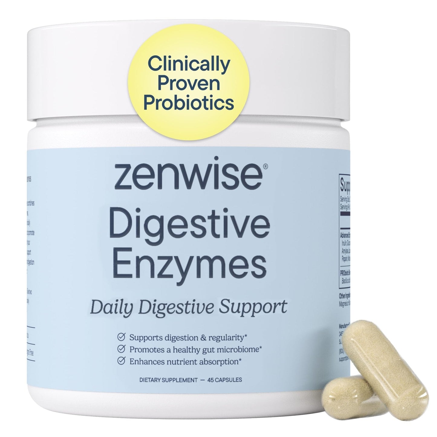 Zenwise Health Digestive Enzymes with Bromelain & Papaya - Multi Enzymes Digestion Supplement with Probiotics & Prebiotics for Gut Health, Gas & Bloating Relief - Maple Wellness Supplements