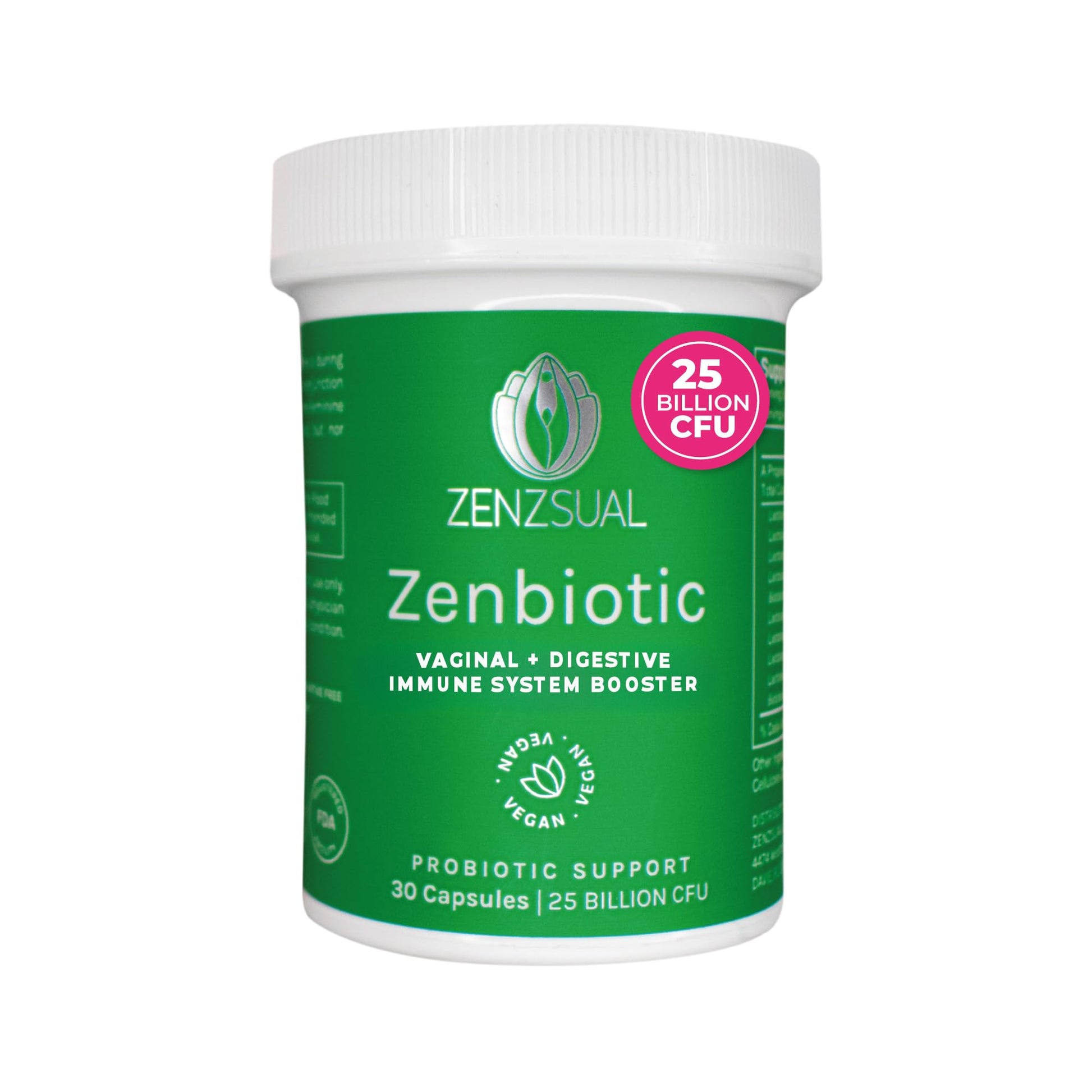 ZENZSUAL Zenbiotic Probiotics Support for Women – 25 Billion CFU, Vaginal Health & pH Balance Support, Odor & Yeast Control, Gut & Digestive Health, Urinary Comfort, Hormone Balance, 30 Vegan Capsules - Maple Wellness Supplements