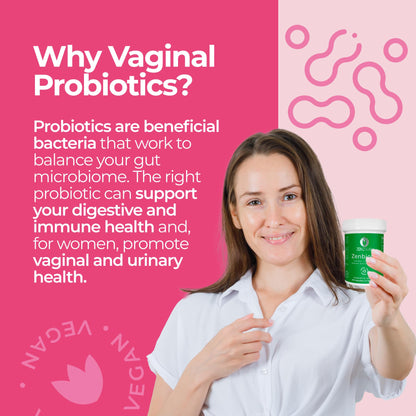 ZENZSUAL Zenbiotic Probiotics Support for Women – 25 Billion CFU, Vaginal Health & pH Balance Support, Odor & Yeast Control, Gut & Digestive Health, Urinary Comfort, Hormone Balance, 30 Vegan Capsules - Maple Wellness Supplements