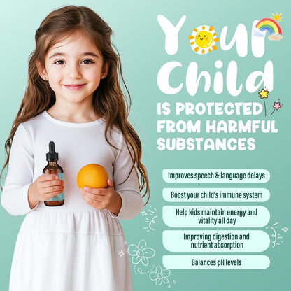 Zeolite Detox for Kids and Adults, 200mg Zeolite Liquid Drops with 1000mcg Vitamin B12, Organic Chlorella, 10 billion CFU & Prebiotics for Gut Support & Speech, Immune, Bone, Energy*, Strawberry, 60ML - Maple Wellness Supplements
