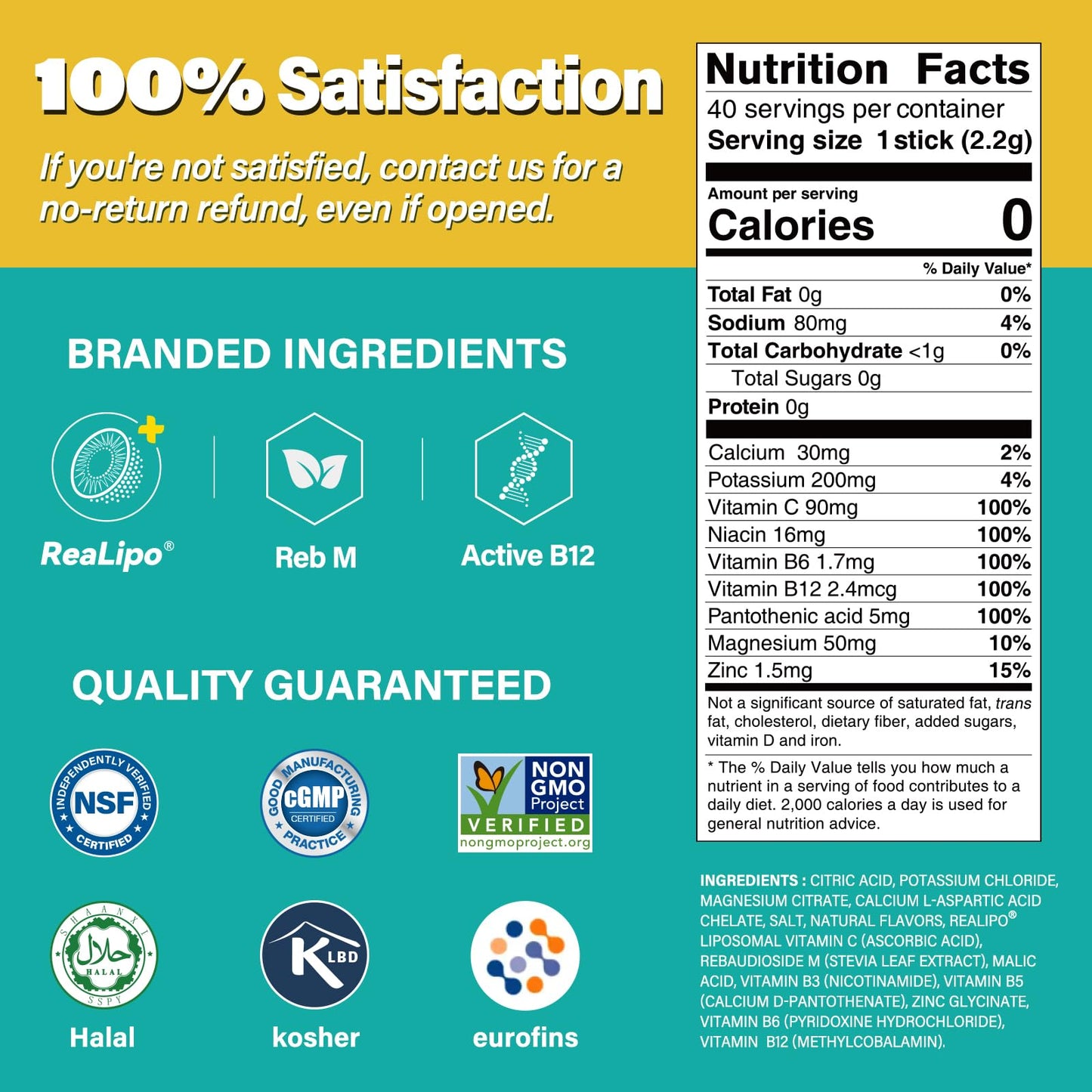 ZestLytes 40 Sticks Low Sodium Sugar Free & 0 Calorie Electrolyte Hydration Packets, Lightly Sweet Electrolyte Powder Drink Mix, Liquid Daily IV Flavors | Lemon Orange Peach Grapefruit - Maple Wellness Supplements