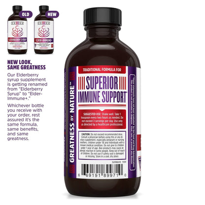 Zhou Nutrition Elderberry Syrup, Immune System Booster with Organic Elderberry Syrup - Maple Wellness Supplements