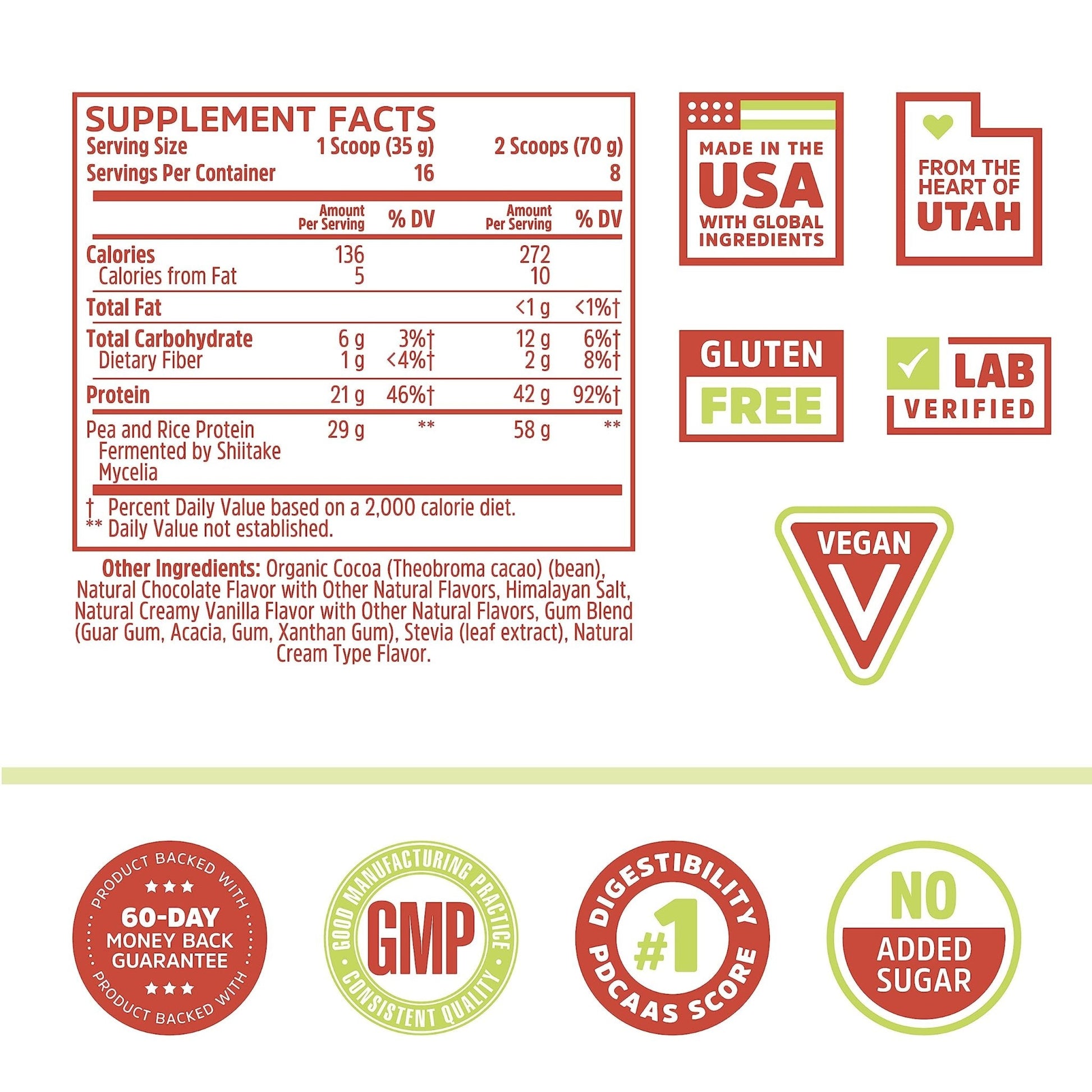 Zhou Nutrition Plant Based Vegan Protein Powder, Best Absorption Digest Score, Complete - Maple Wellness Supplements