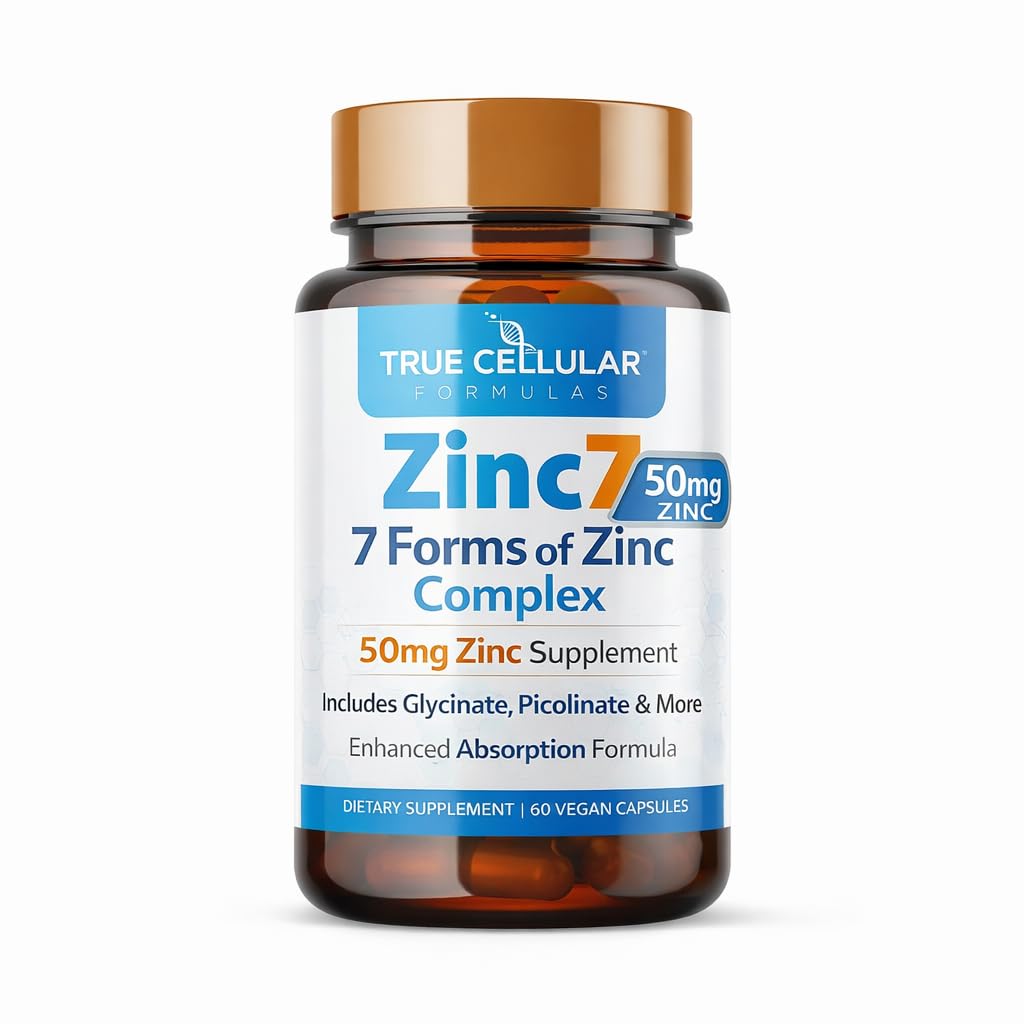 Zinc7: 7-in-1 Zinc Complex 50mg - Maximum Absorption for Immune Defense, Deep Sleep & All-Day Energy | Hormone Balance, Mental Focus - Maple Wellness Supplements