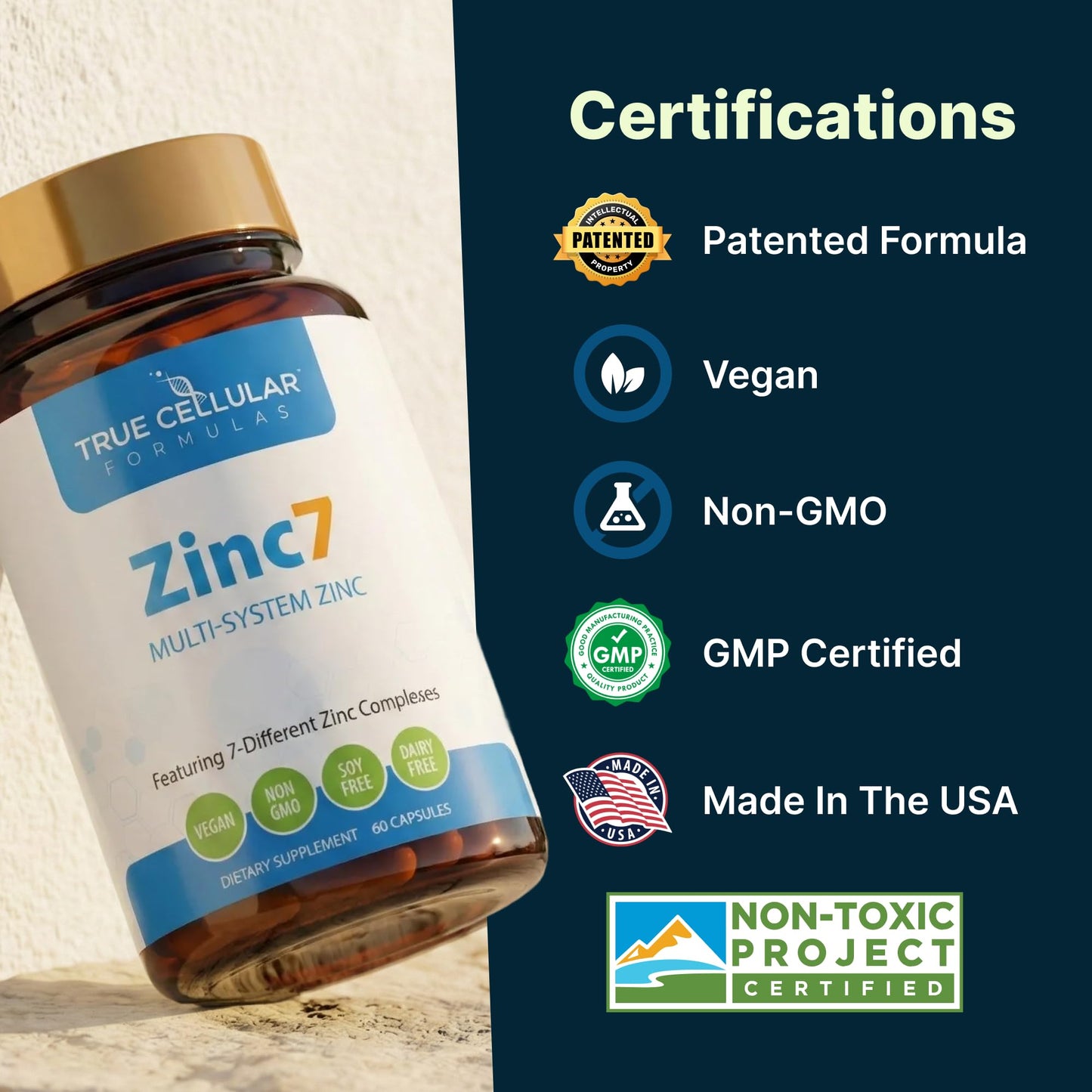 Zinc7: 7-in-1 Zinc Complex 50mg - Maximum Absorption for Immune Defense, Deep Sleep & All-Day Energy | Hormone Balance, Mental Focus - Maple Wellness Supplements