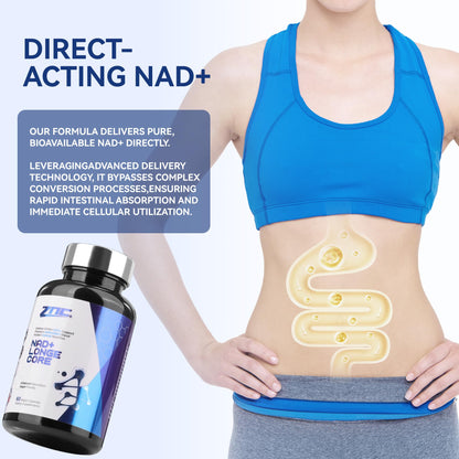 ZNC®10-in-1 NAD+ Supplement with Liposomal NAD, Urolithin A & Resveratrol for Energy & Cellular Repair - 60 Vegan Capsules - Maple Wellness Supplements