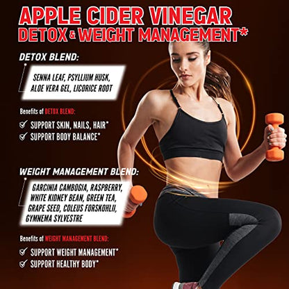 Zolotus 14x Strength Apple Cider Vinegar Capsules, Equivalent to 14500mg, with Turmeric - Maple Wellness Supplements