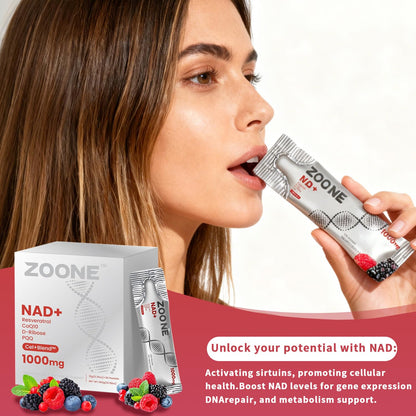 Zoone NAD Resveratrol Supplement, NAD+ Liquid Supplement 1000mg, with Nicotinamide Riboside, Resveratrol & PQQ, NAD Supplements for Men & Women, Healthy Aging & Boosts Cellular Energy – 30 Packs - Maple Wellness Supplements