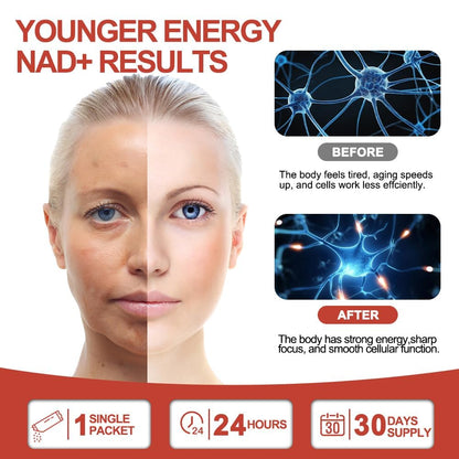 Zoone Nutra NAD Supplement 1200mg with Nicotinamide Riboside, PQQ & Resveratrol – Advanced Cellular Energy & Longevity Support – Anti-Aging Formula for Mental Clarity – 30 Packets - Maple Wellness Supplements