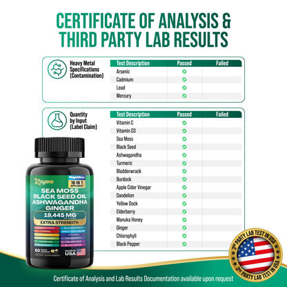 Zoyava Magic Moss Blend Sea Moss 7000mg Ashwagandha 2000mg Black Seed Oil - Maple Wellness Supplements
