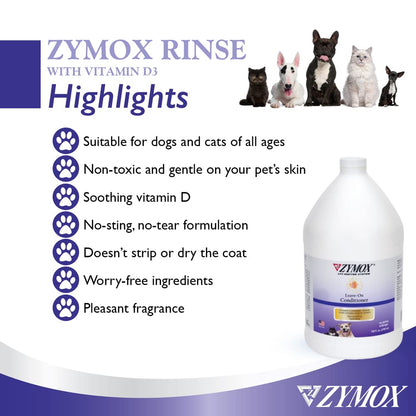 ZYMOX Leave-in Conditioner with Vitamin D3 for Cats & Dogs, 1gal - Maple Wellness Supplements