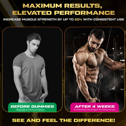 ZyterX Creatine Monohydrate Gummies for Men & Women, 9000MG Creatine Gummies Sugar Free with L-Taurine, BCAA 2:1, B12 B6 for Boost Strength, Focus & Endurance, - Maple Wellness Supplements
