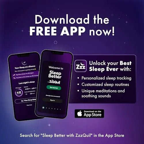 ZzzQuil Liquid, Max Strength Pain Reliever, Nighttime Sleep Aid Liquid, Acetaminophen 1000mg, Diphenhydramine 50mg HCI, Non-Habit Forming, Midnight Berry Flavored, 2 Pack, 24 FL OZ - Maple Wellness Supplements