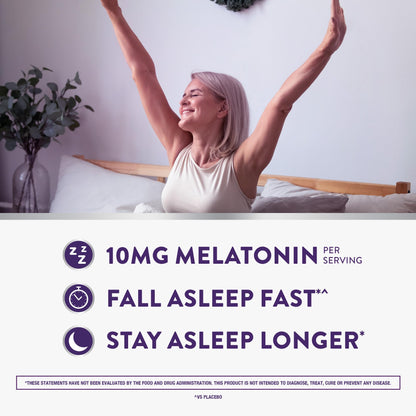 ZzzQuil Pure Zzzs Advanced Melatonin Gummies, Melatonin 10mg, Sleep Aid, with Chamomile & Lavender, Melatonin Sleep Gummies, Sleep Aids for Adults - Maple Wellness Supplements